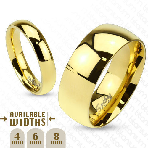 The Gold Standard - 14K Gold Ion Plated Titanium Wedding Band