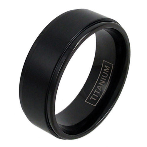 The Foreman - Black Titanium Band with Brushed Finish and Stepped Edges