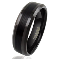 The Blackout 6mm brushed black tungsten band