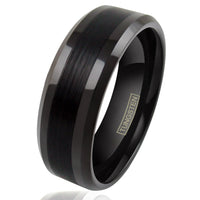 The Blackout 8mm brushed black tungsten band