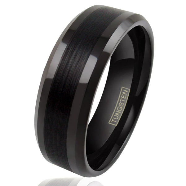 The Blackout 8mm brushed black tungsten band