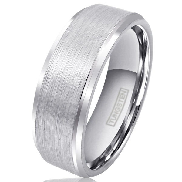 The Silverado classic silver tungsten brushed stepped edges