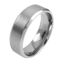 The Satin - Silver Titanium Band with Satin Finish and Beveled Edges