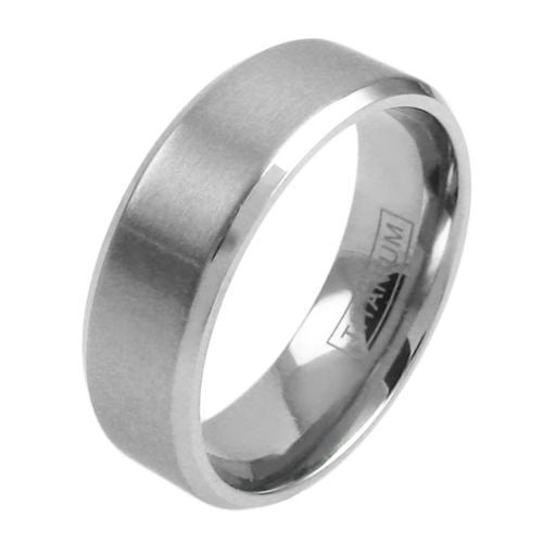 The Satin - Silver Titanium Band with Satin Finish and Beveled Edges